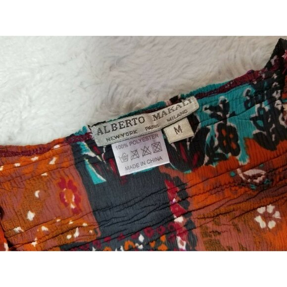 Alberto Makali Women V-Neck Patchwork Top Medium Multicolor Long Sleeve Pullover - Picture 3 of 5